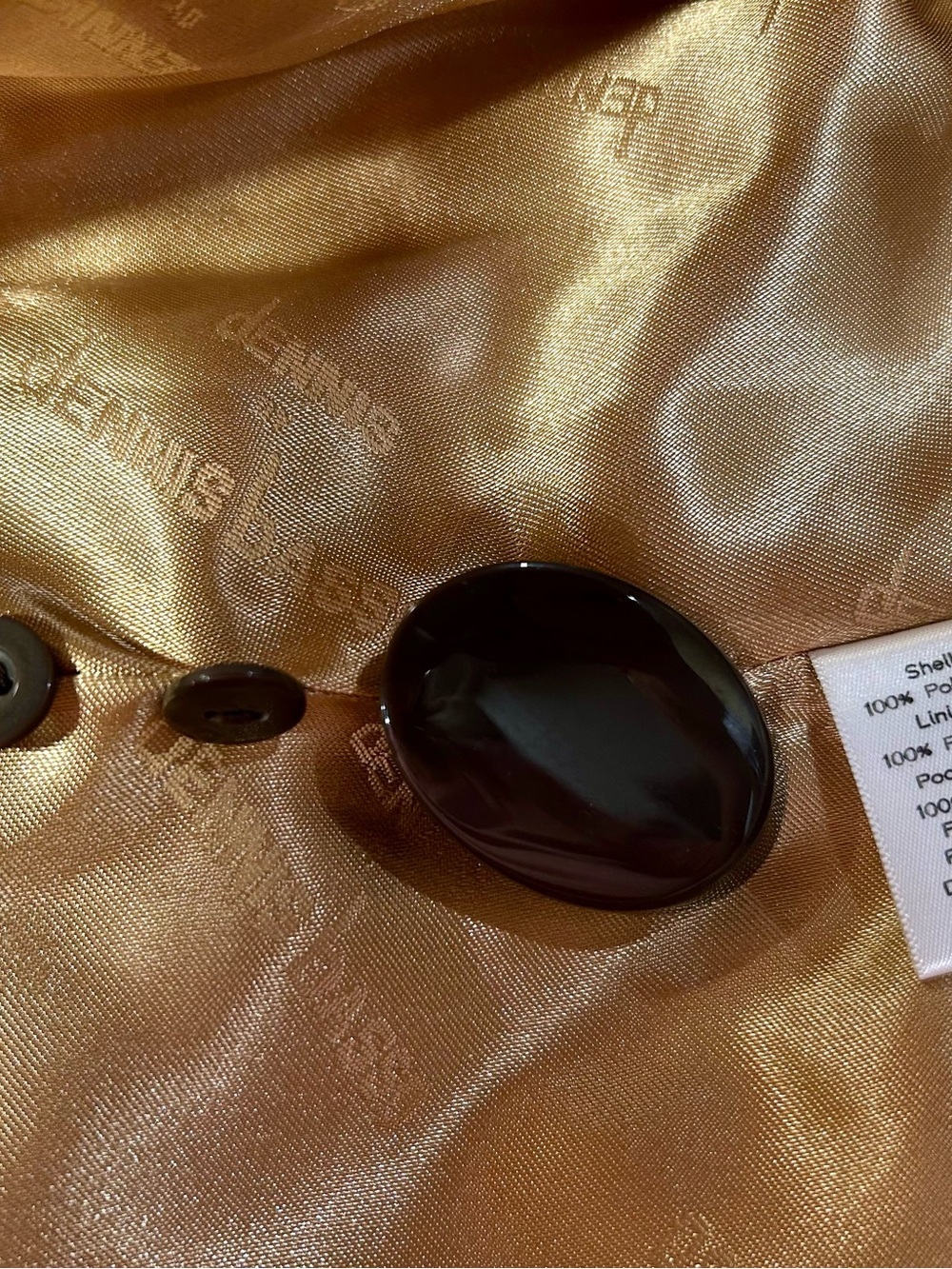Dennis by Dennis Basso Textured Curly Faux Fur Jacket Brown Coat Large - Picture 10 of 10
